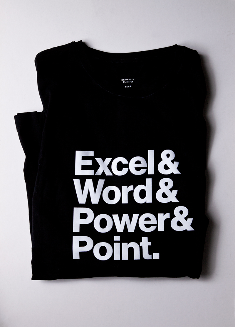 excel word power point shirt design grafikdesign kommunikations design grafik hommage an experimentaljetset ypografie typography fun saarbruecken neue haas art direktion 800
