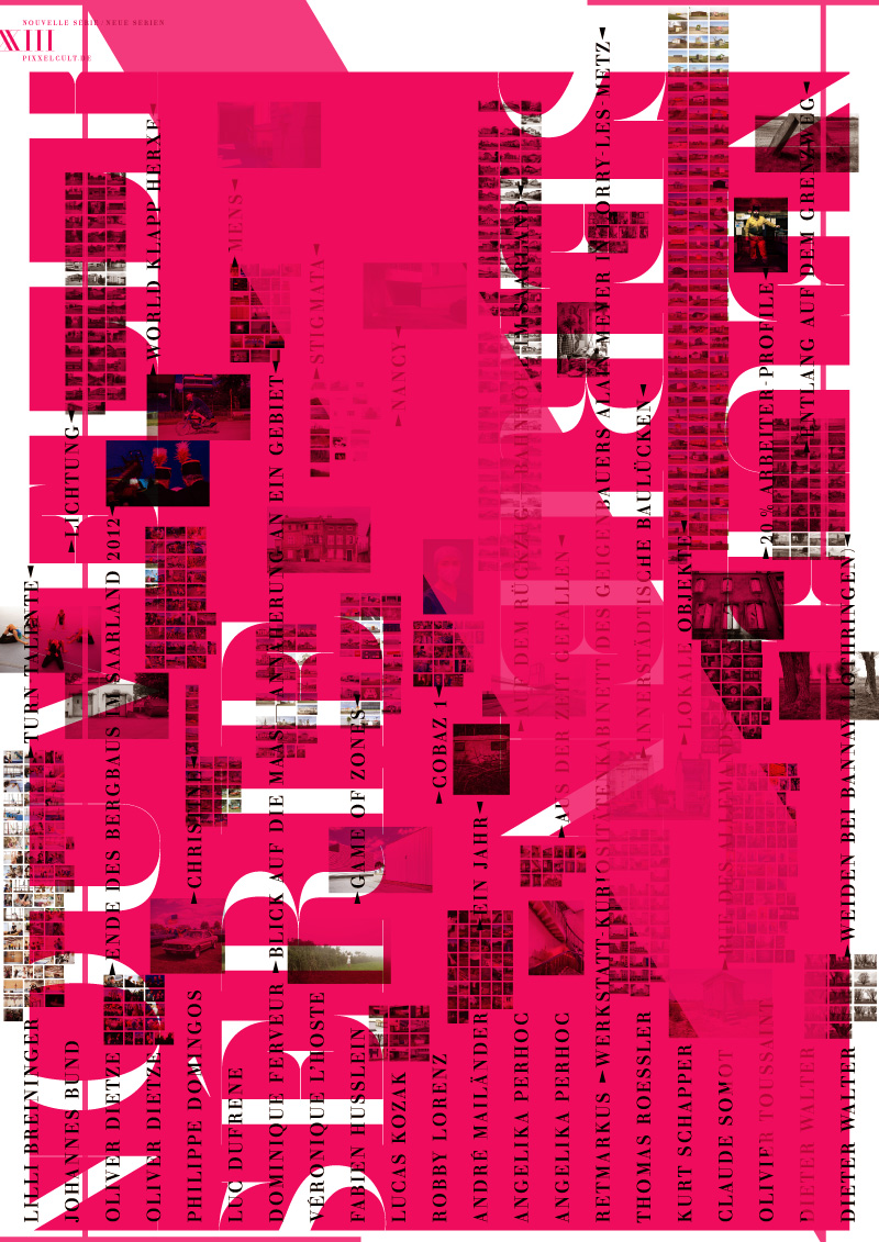 Neue Nouvelle Serien Pixxelcult Plakat Design Typografie Fotografie visuelle Kommunikation Saarland