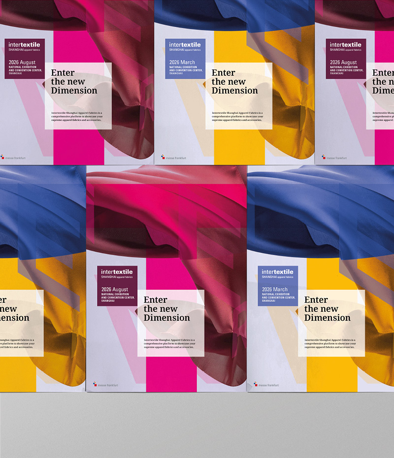 intertextile Shanghai Shenzhen Messe Frankfurt Hongkong Corporate Design Gestaltung Key Visual Art Direction Grafikdesign Kommunikationsdesign Typografie NECC